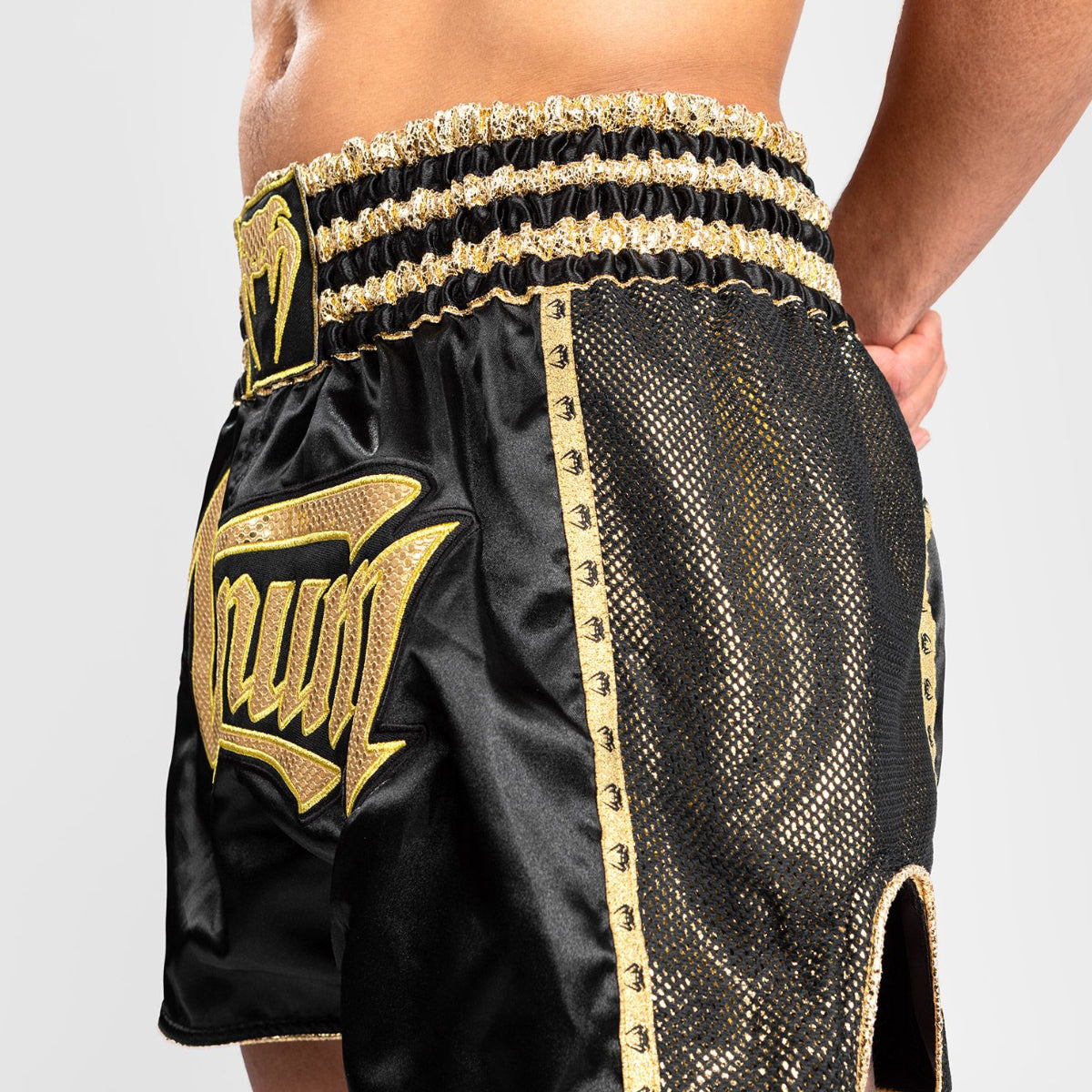 Black/Gold Venum Absolute 2.0 Muay Thai Shorts   