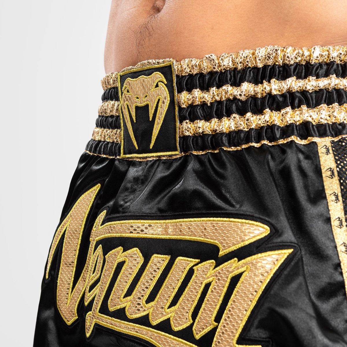 Black/Gold Venum Absolute 2.0 Muay Thai Shorts   