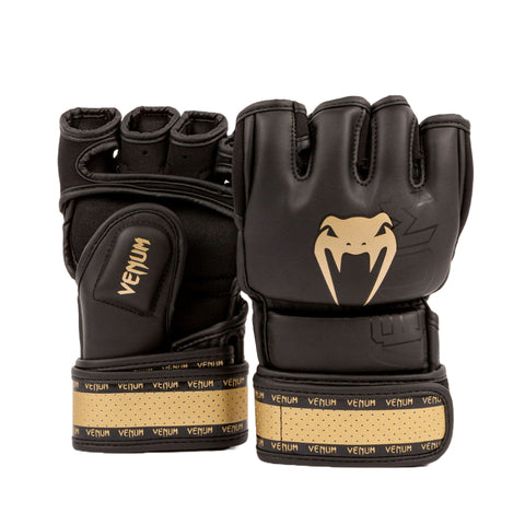 Black/Gold Venum Impact 2.0 MMA Gloves