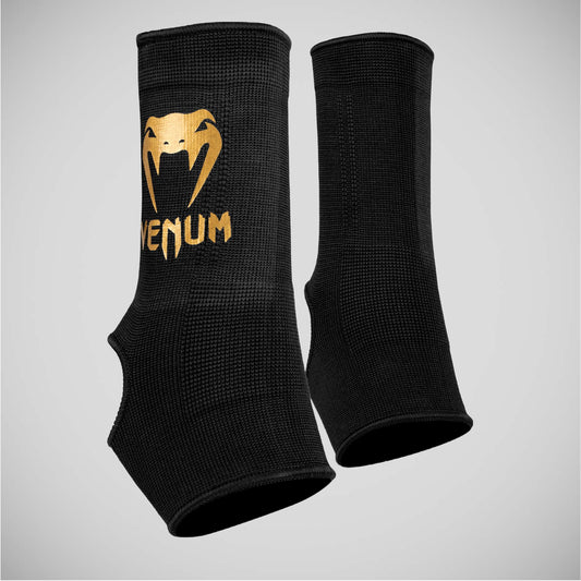 Black/Gold Venum Kontact Ankle Supports