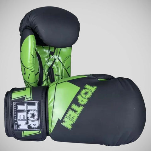 Black/Green Top Ten The Splitter Boxing Gloves
