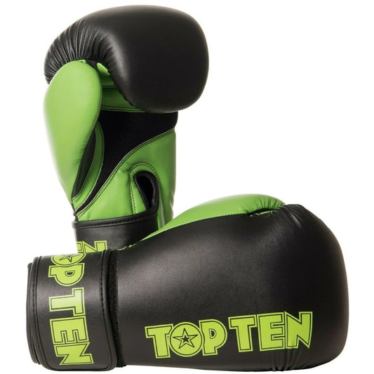 Black/Green Top Ten XLP Boxing Gloves