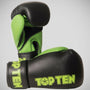 Black/Green Top Ten XLP Boxing Gloves