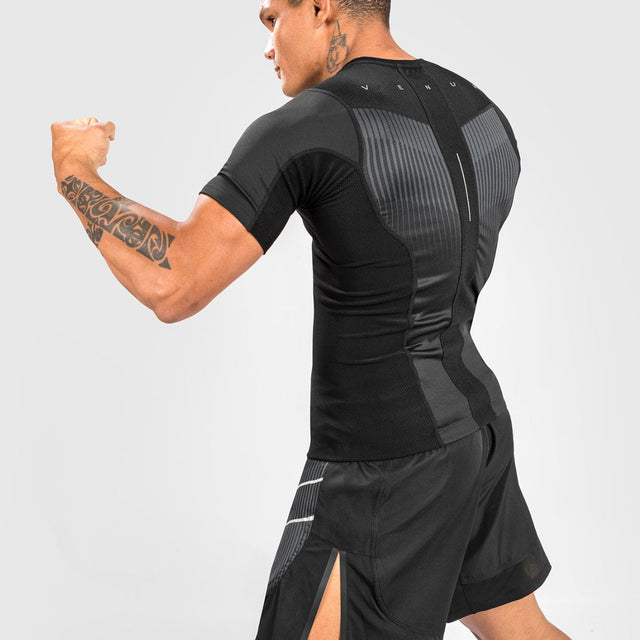 Venum Biomecha Short Sleeve Rash Guard Black/Grey