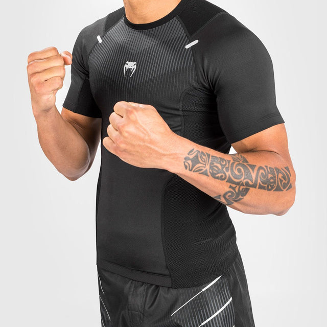 Venum Biomecha Short Sleeve Rash Guard Black/Grey