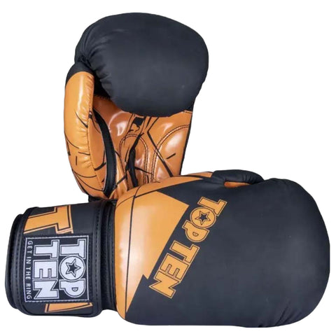 Black/Orange Top Ten The Splitter Boxing Gloves