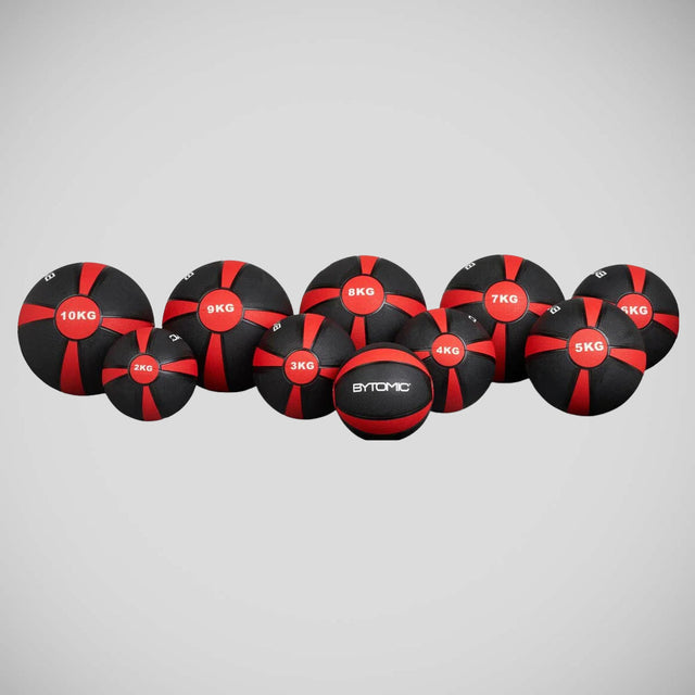 Bytomic 9kg Rubber Medicine Ball Black/Red