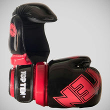 Black/Red Top Ten Glossy Block Pointfighter Gloves