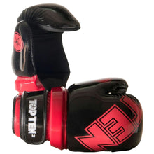 Black/Red Top Ten Glossy Block Pointfighter Gloves