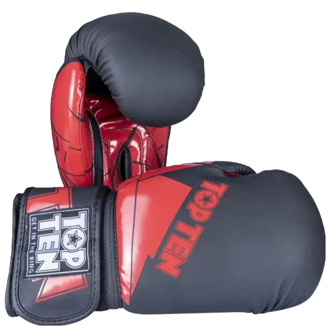 Black/Red Top Ten The Splitter Boxing Gloves