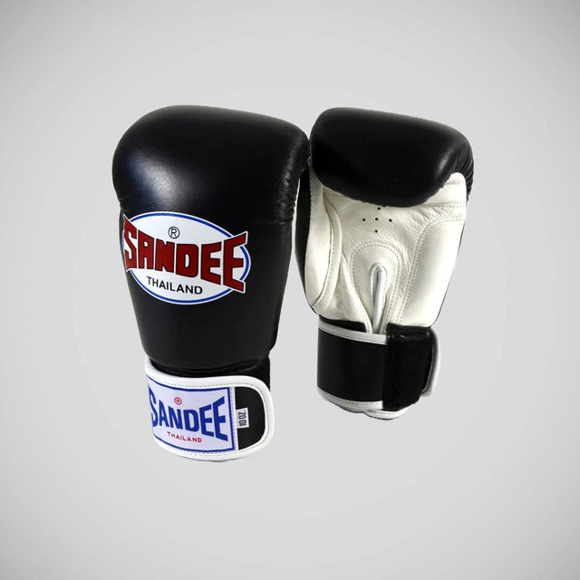 Sandee Authentic Leather Boxing Gloves Black