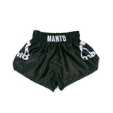 Manto Muay Thai dual muay thai short preto/prata