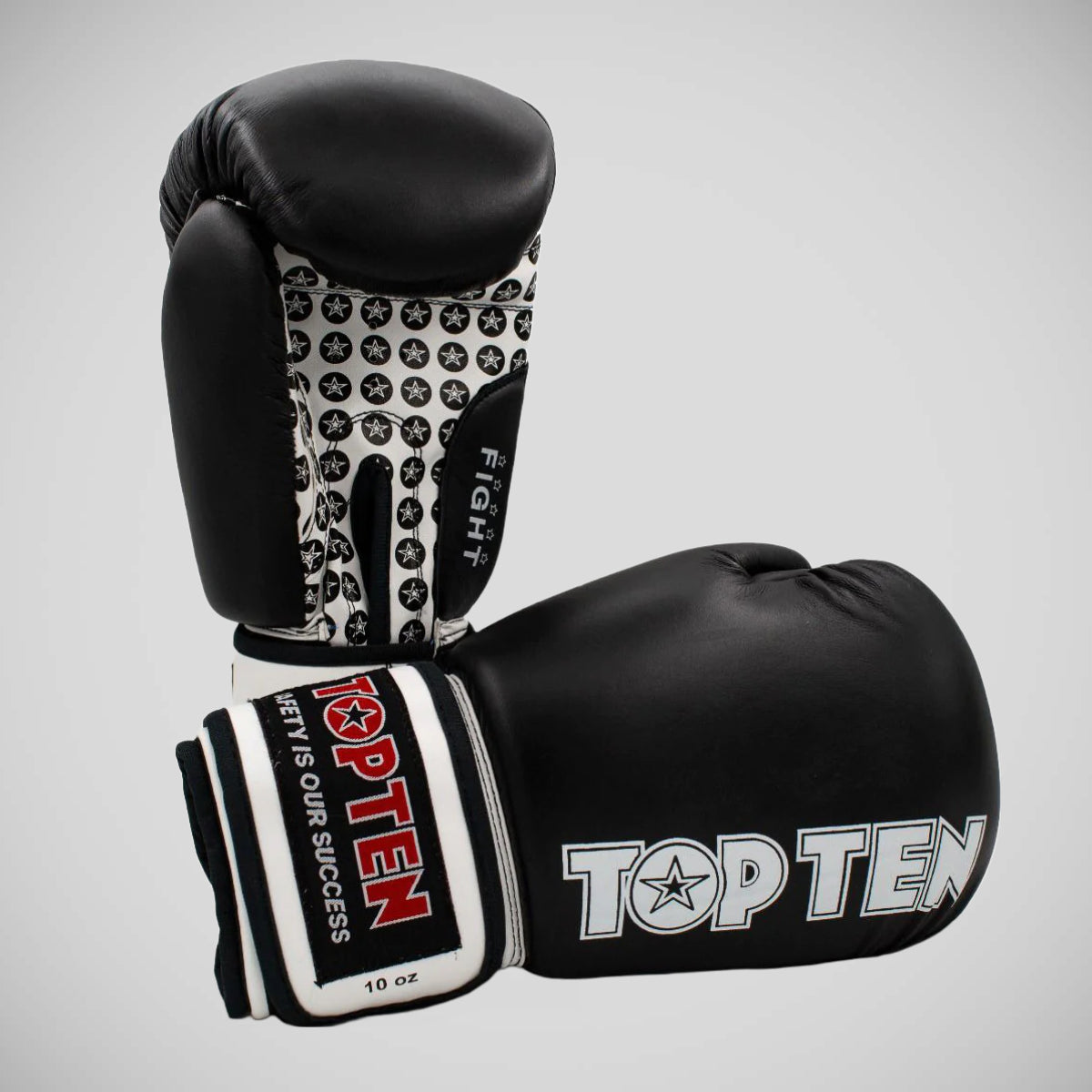 Black Top Ten Fight Boxing Gloves   