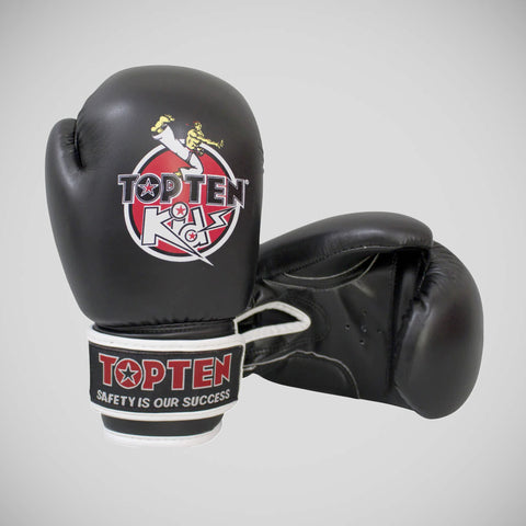 Black Top Ten Kids Boxing Gloves 8oz