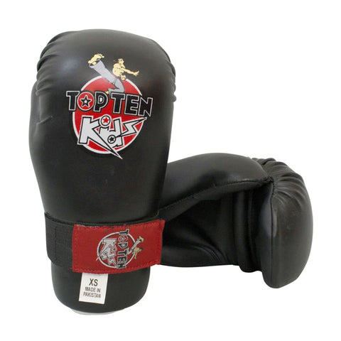 Black Top Ten Kids Pointfighter Gloves One Size