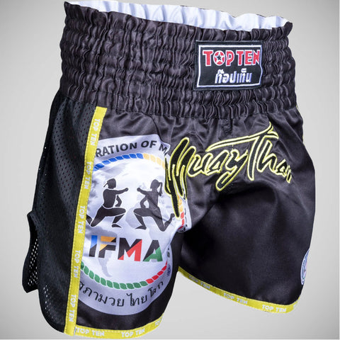 Black Top Ten Prachao IFMA Muay Thai Shorts