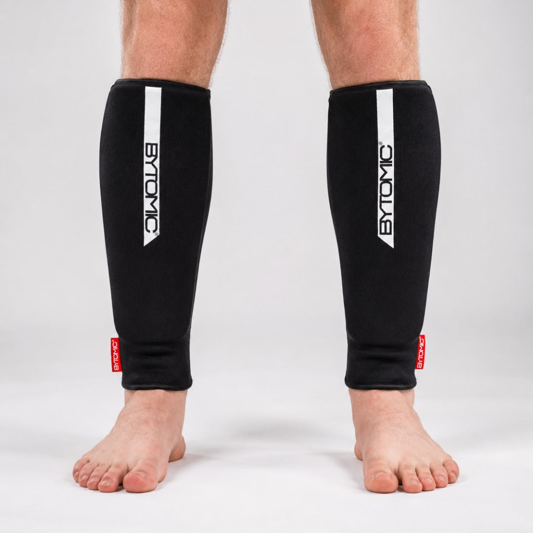 Bytomic Red Label Elasticated Shin Guards Black/White