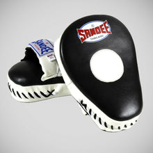 Black/White Sandee Curved Leather Focus Mitts