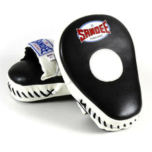 Black/White Sandee Curved Leather Focus Mitts