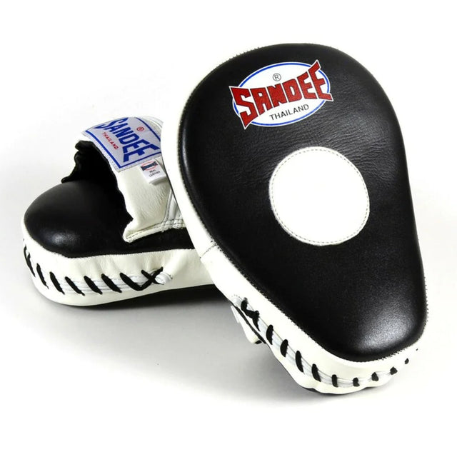 Sandee Curved Leather Focus Mitts Black/White