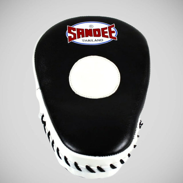 Sandee Curved Leather Focus Mitts Black/White