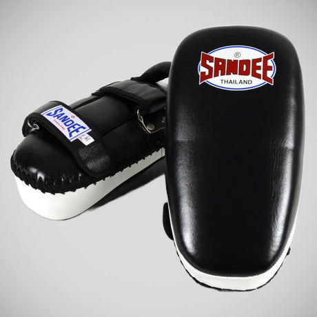 Black/White Sandee Leather Curved Thai Pads   