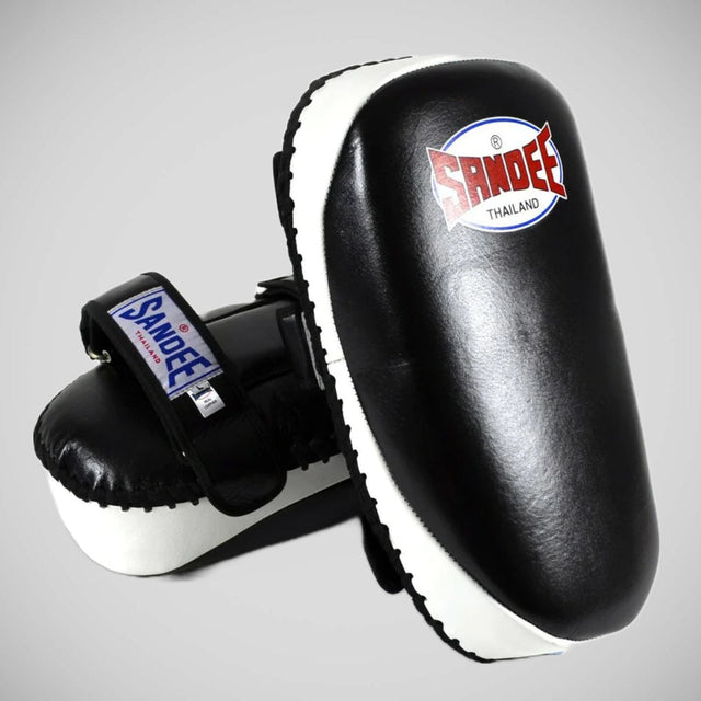 Sandee Leather Curved Thai Pads Black/White