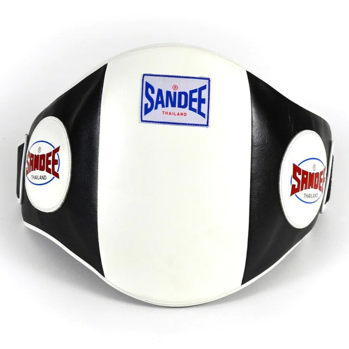 Sandee läderkrok och slingfäste magkudde svart/vit