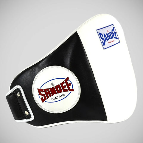 Black/White Sandee Leather Velcro Belly Pad