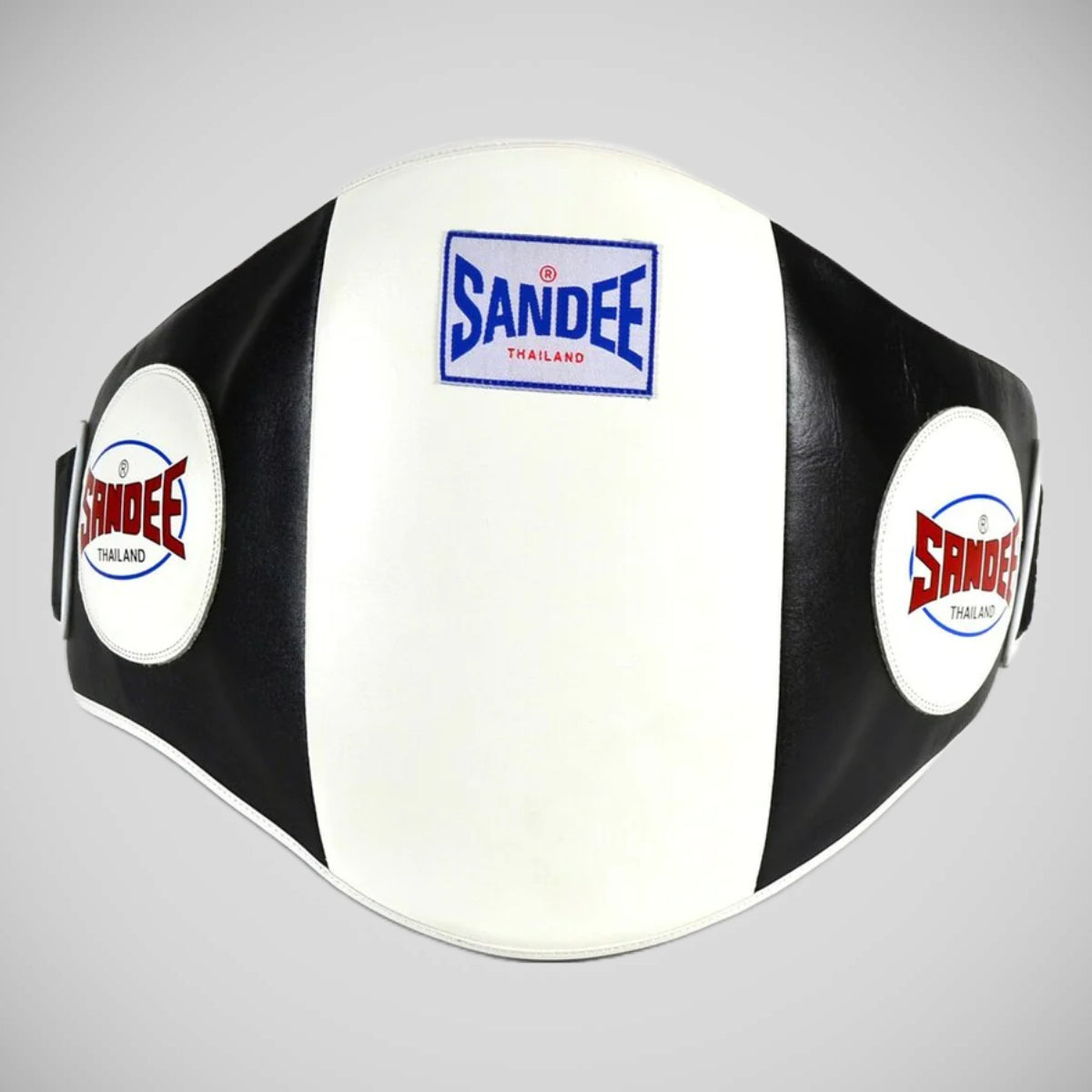 Sandee läderkrok och slingfäste magkudde svart/vit