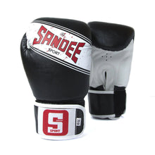 Black/White Sandee Sport Velcro 2 Tone Boxing Gloves