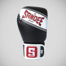 Black/White Sandee Sport Velcro 2 Tone Boxing Gloves