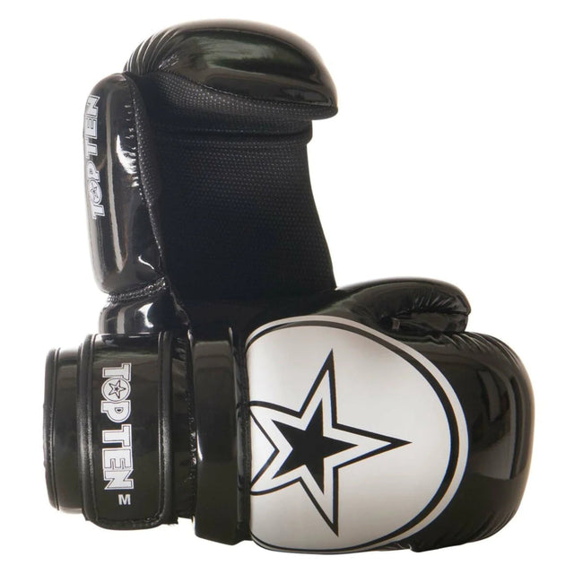 Top Ten Glossy Block Star Pointfighter Gloves Black/White