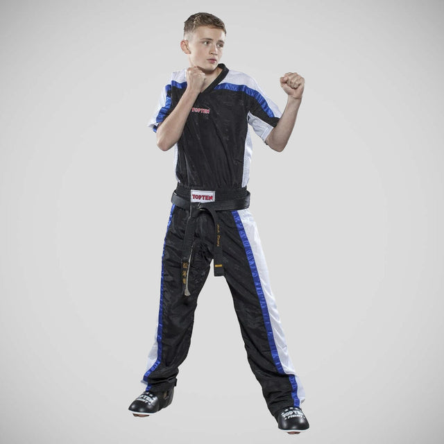 Top Ten Kids Mesh Kickboxing Pants Black/White