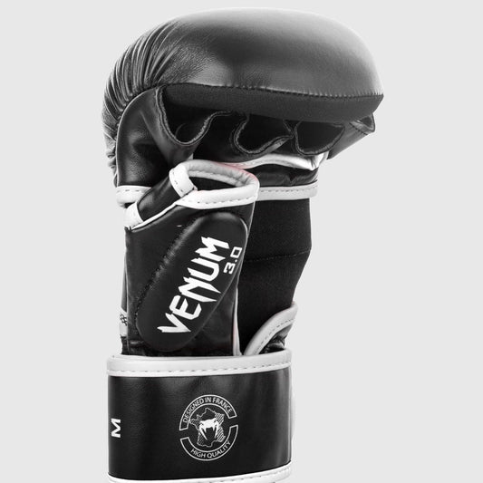 Black/White Venum Challenger 3.0 MMA Sparring Gloves