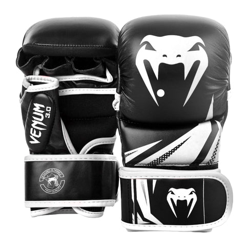 Black/White Venum Challenger 3.0 MMA Sparring Gloves