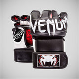 Black/White Venum Undisputed 2.0 Leather MMA Fight Gloves Small  