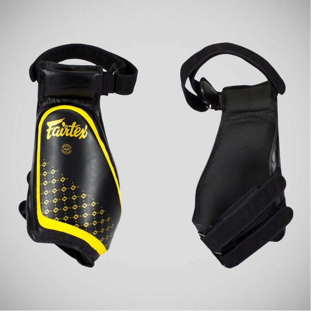 Black/Yellow Fairtex TP4 Lightweight Thigh Pads   