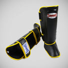Sandee Authentic Leather Shin Guards Black/Yellow
