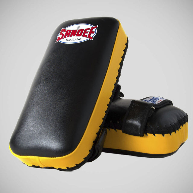 Sandee Extra Thick Flat Thai Kick Pads Black/Yellow