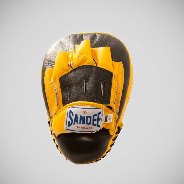 Sandee Leather Authentic Curved Focus Mitts Black/Yellow