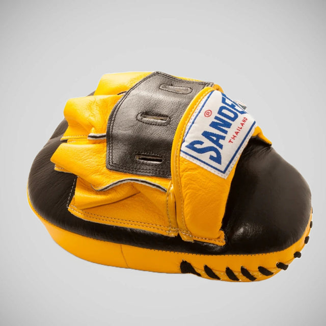 Sandee Leather Authentic Curved Focus Mitts Black/Yellow