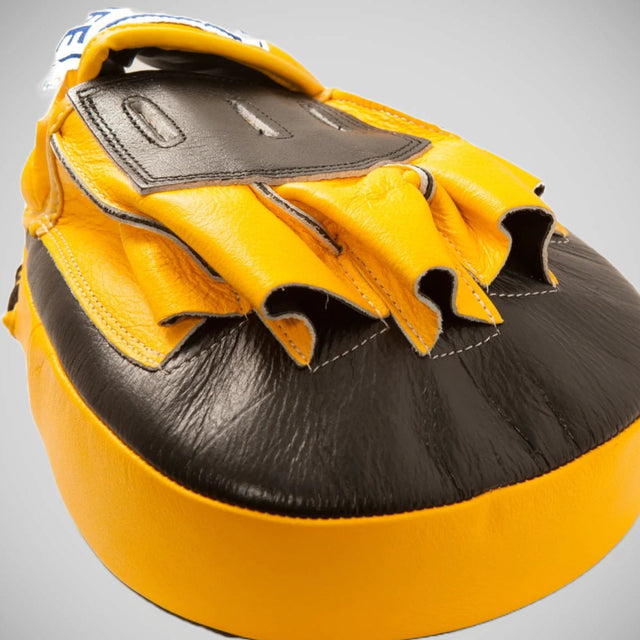 Sandee Leather Authentic Curved Focus Mitts Black/Yellow