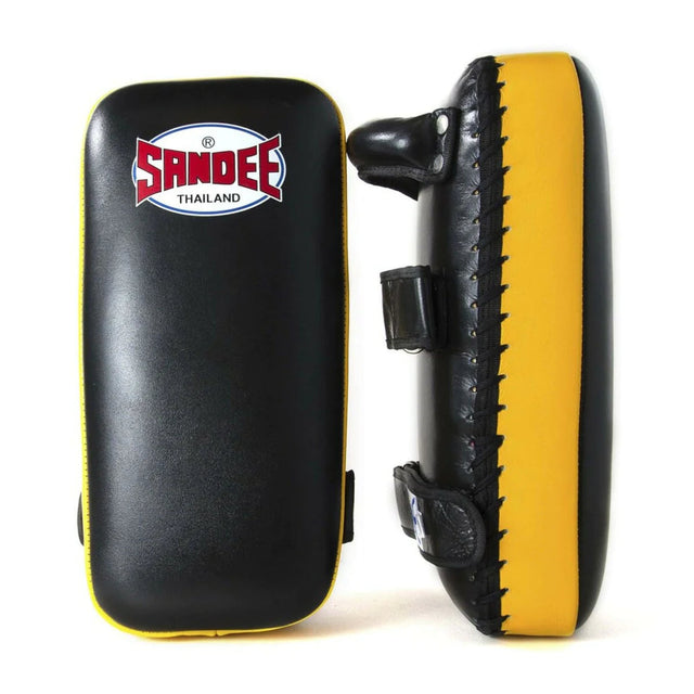 Sandee Leather Authentic Large Flat Thai Pads Black/Yellow