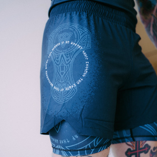 Fumetsu Mjolnir Dual Layer Fight Shorts Blue/Black