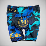 Fairtex BS1916 Goldener Jubiläumsglanz Muay Thai Shorts Blau