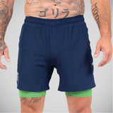 Pantaloni scurți de combinație scramble albastru/verde