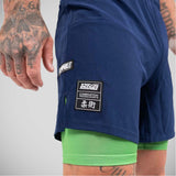 Pantaloni scurți de combinație scramble albastru/verde