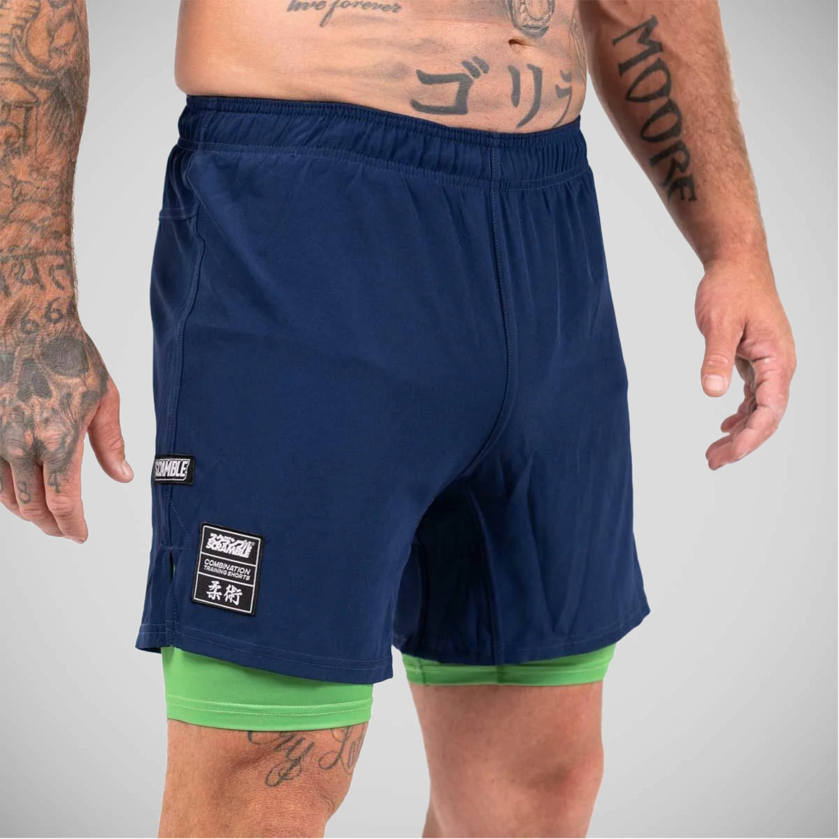 Pantaloni scurți de combinație scramble albastru/verde