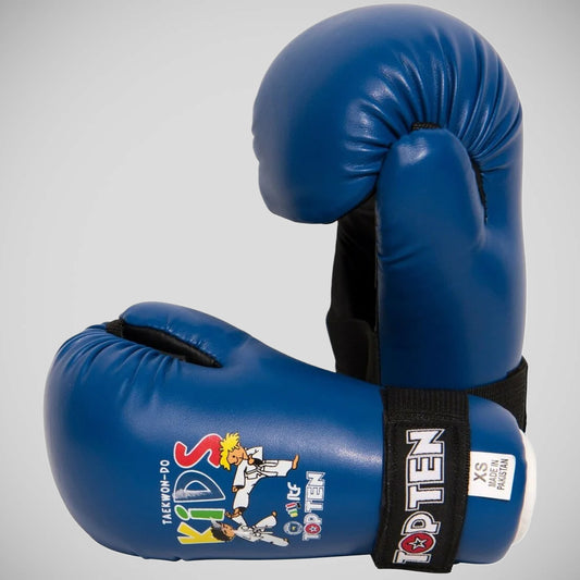 Blue Top Ten Kids Generation ITF Pointfighter Gloves